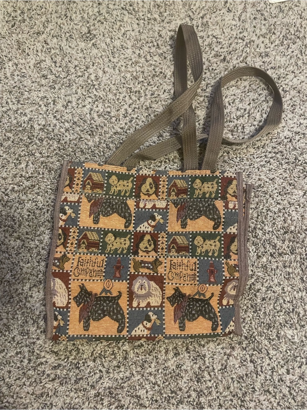 Tapestry Dog Motif  Bag